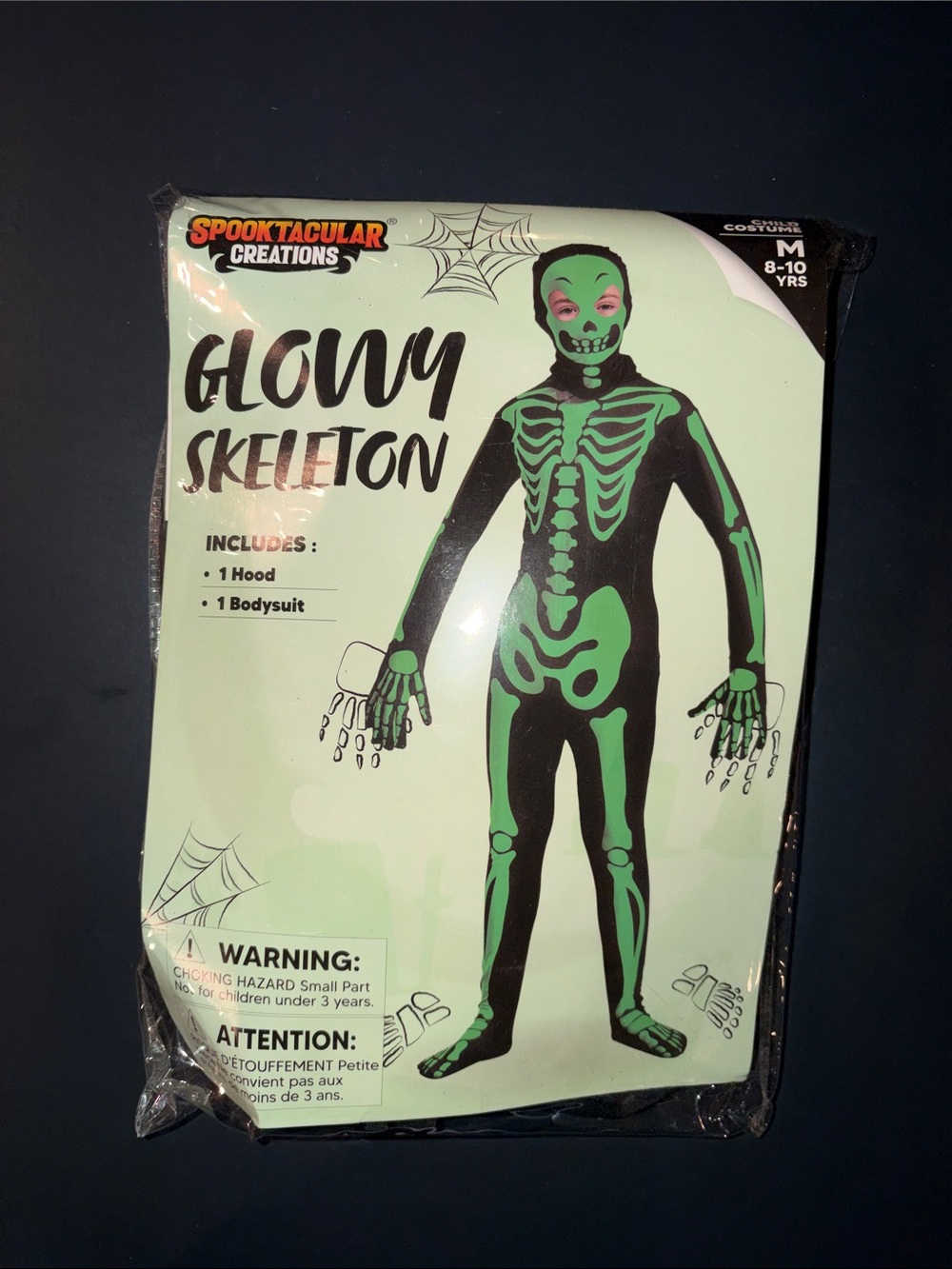 Spooktacular Creations Kids Glowy Skeleton Costume - Black & Green